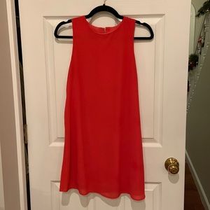 Lulu’s pink shift dress, sleeveless with open back detail. Size small